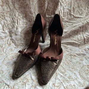 Brown Mina pointed toe heels
